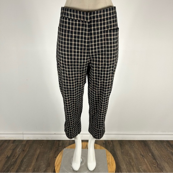 💕 NWT Zara Black and Tan Checkered Pants S - Picture 1 of 11